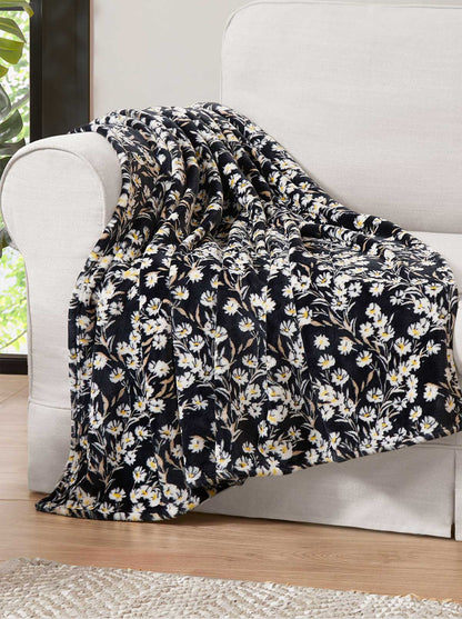Wildflower Park Plush Throw in Black - Jessica Simpson Home