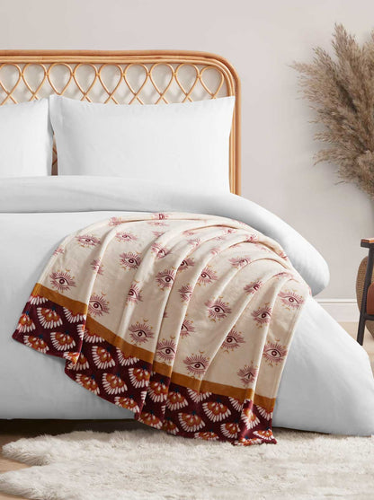 Celeste Plush Throw in Burgandy Red - Jessica Simpson Home