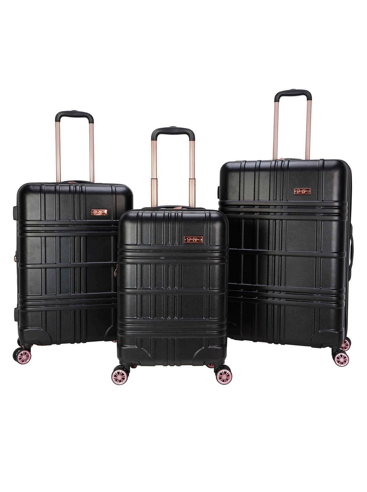 Jewel Plaid Luggage Collection in Black - Jessica Simpson Home