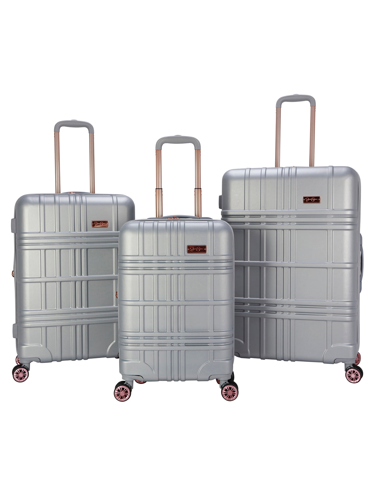 Jewel Plaid Luggage Collection in Silver - Jessica Simpson Home