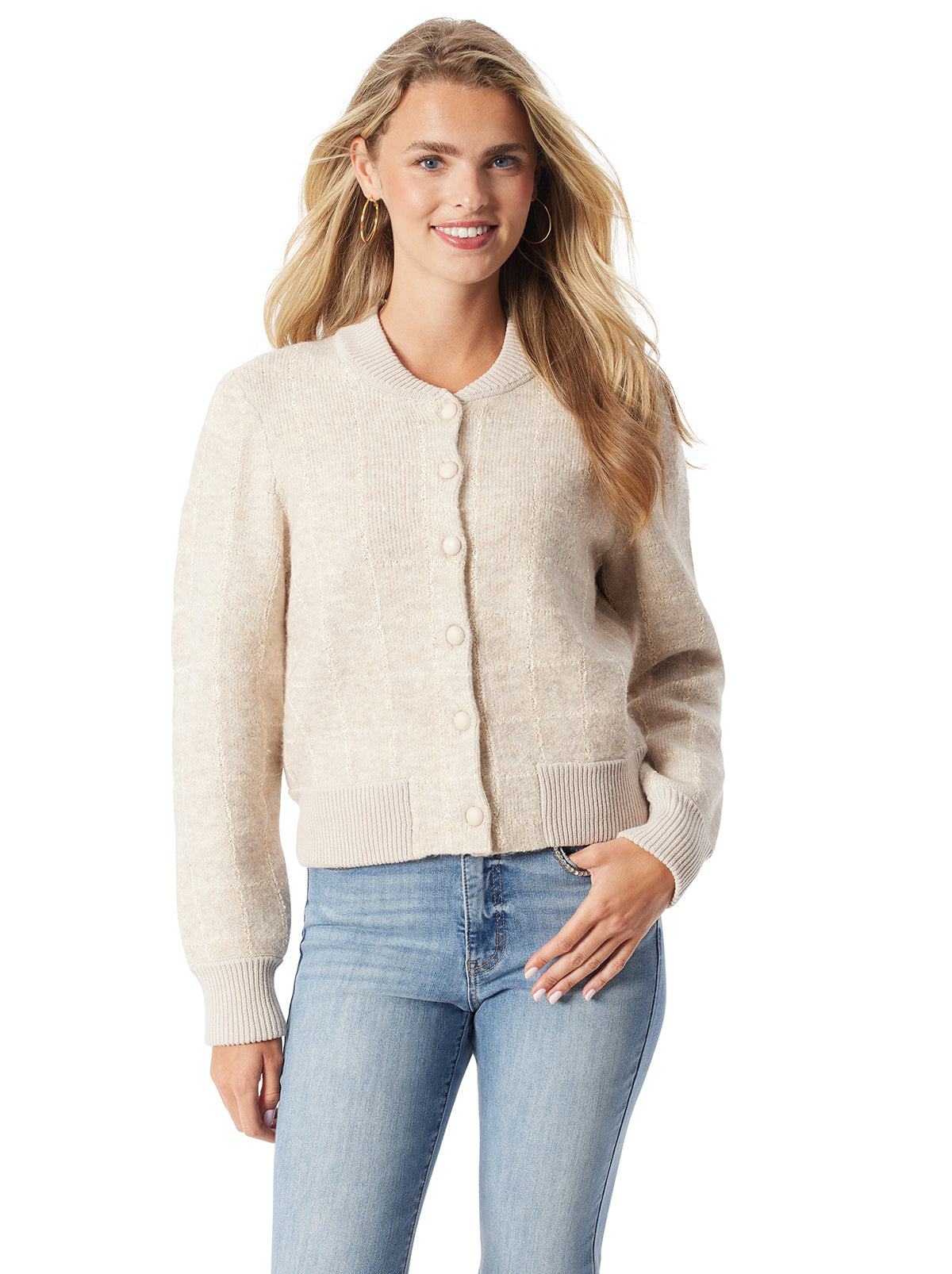 Sylviana Bomber Jacket in Natural Combo - Jessica Simpson Women