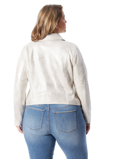 Biker Jacket in Silver Cream - Jessica Simpson Women