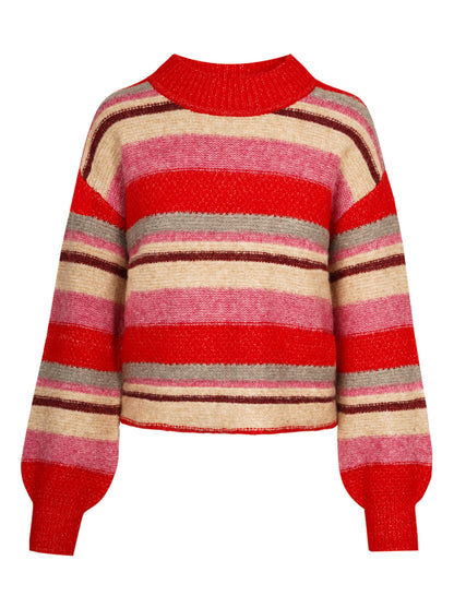Portia Sweater in Goji Berry Stripe - Jessica Simpson Women