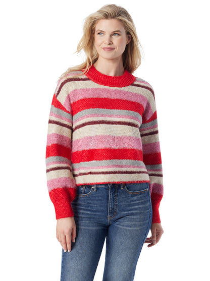 Portia Sweater in Goji Berry Stripe - Jessica Simpson Women