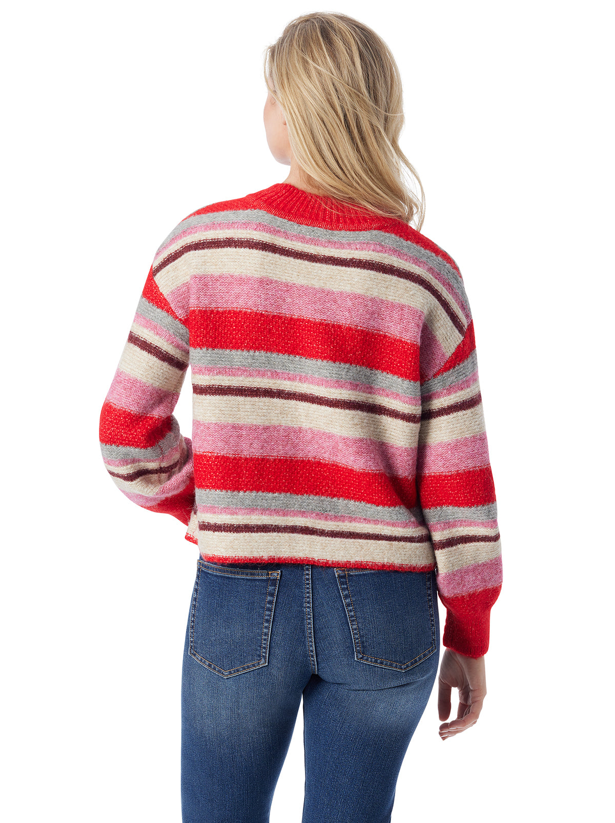 Portia Sweater in Goji Berry Stripe - Jessica Simpson Women