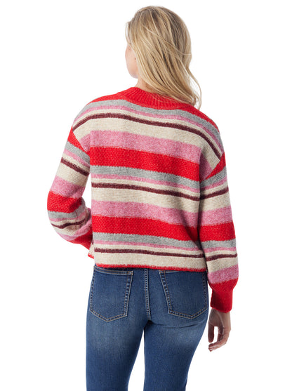 Portia Sweater in Goji Berry Stripe - Jessica Simpson Women