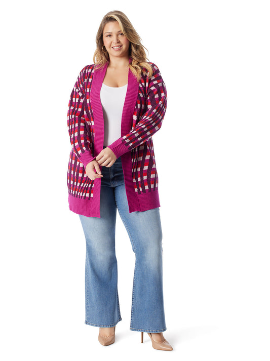 Open Front Cardigan in Festive Swirl - Jessica Simpson Women