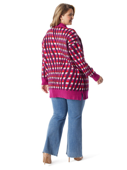 Open Front Cardigan in Festive Swirl - Jessica Simpson Women
