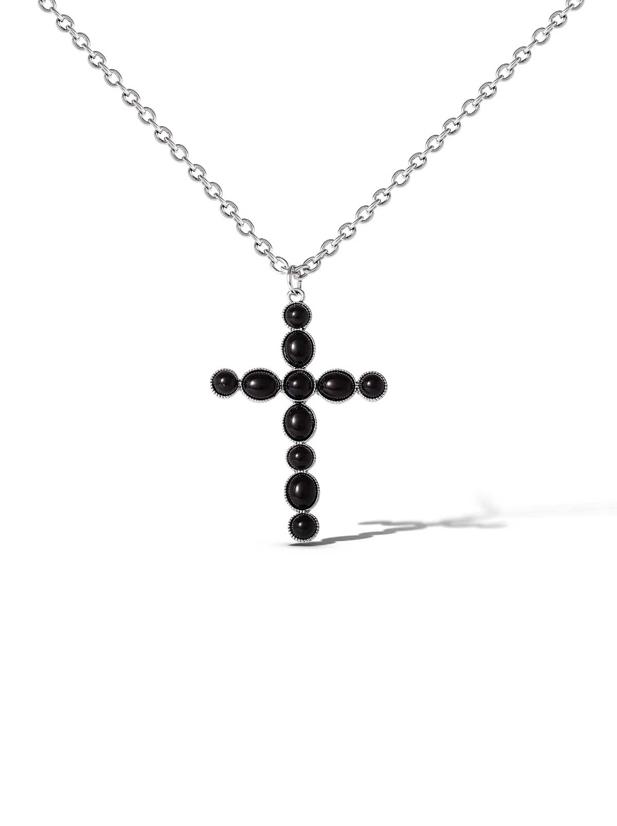 Black Acrylic Cross Necklace - Jessica Simpson Accessories