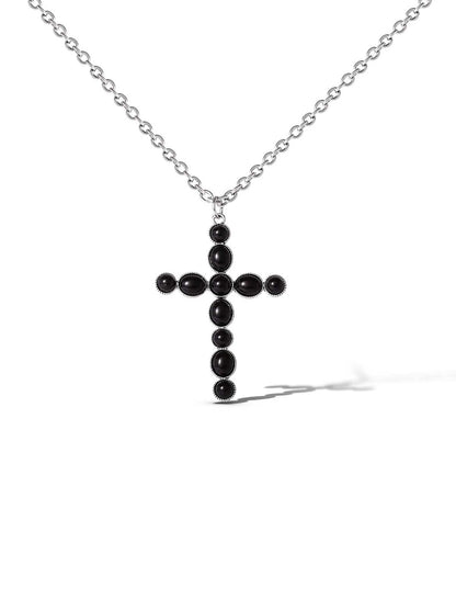 Black Acrylic Cross Necklace - Jessica Simpson Accessories