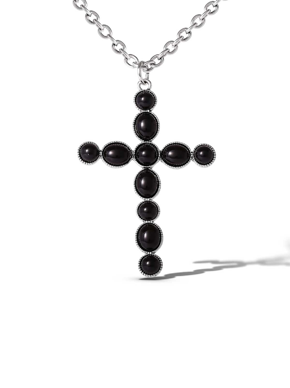 Black Acrylic Cross Necklace - Jessica Simpson Accessories