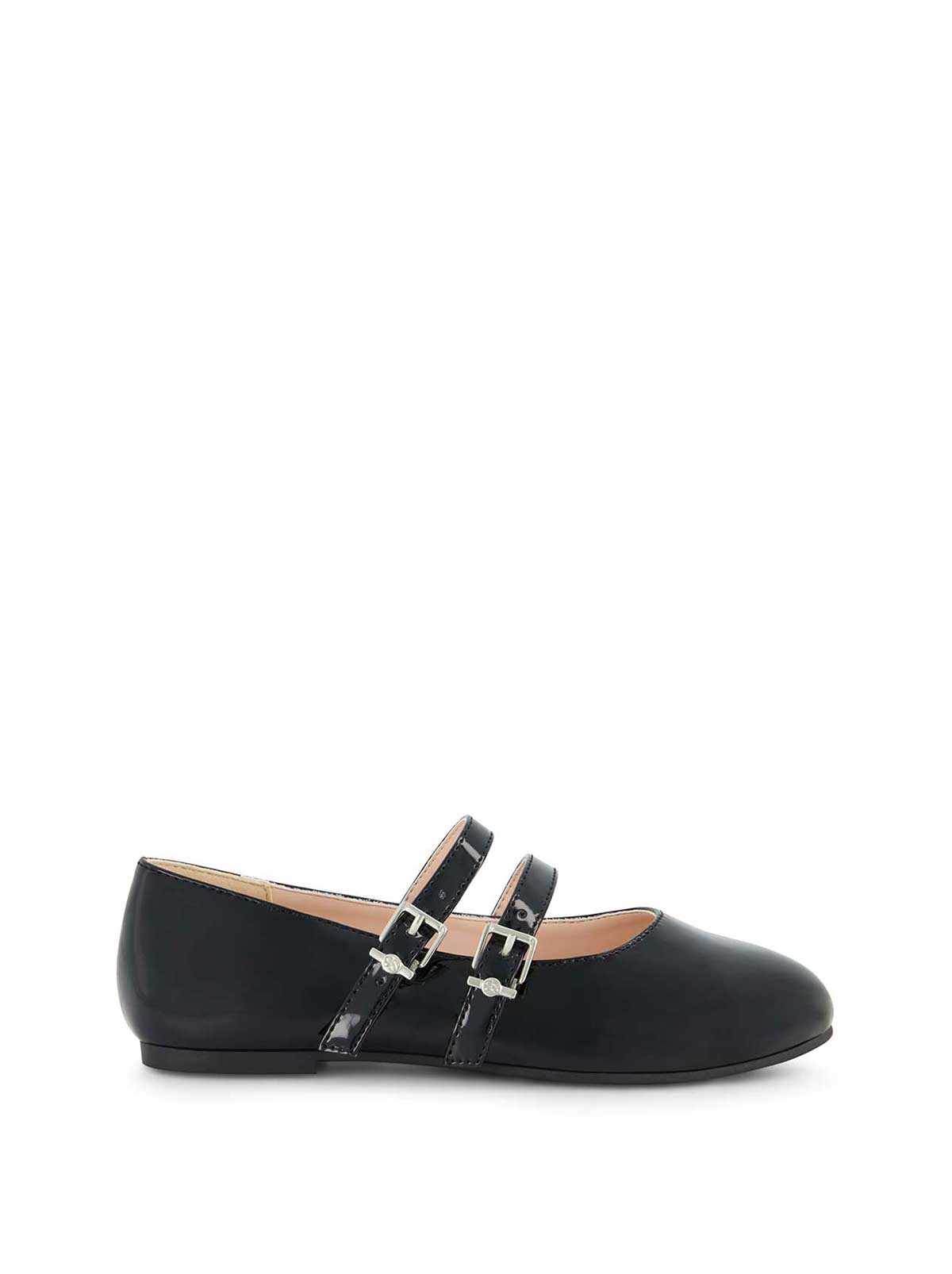 Little Girls' Amy Double Strap Ballet Flat in Black - Jessica Simpson Women
