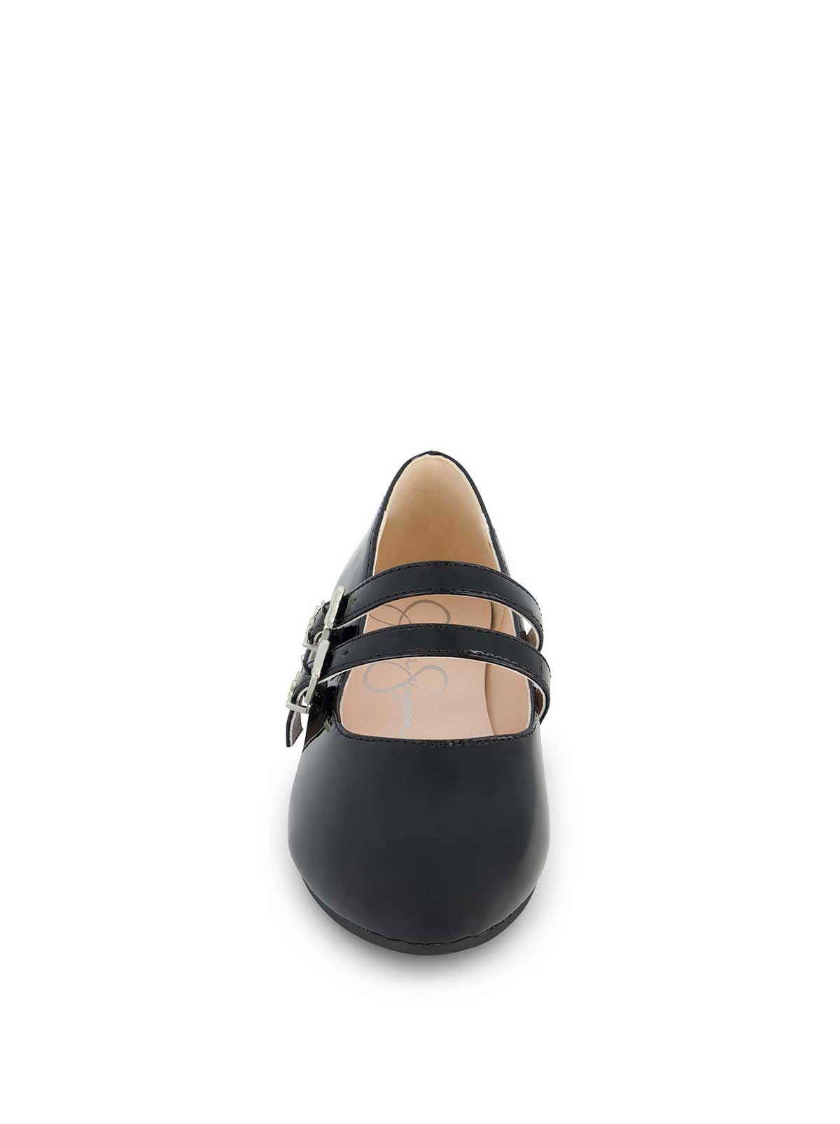 Little Girls' Amy Double Strap Ballet Flat in Black - Jessica Simpson Women