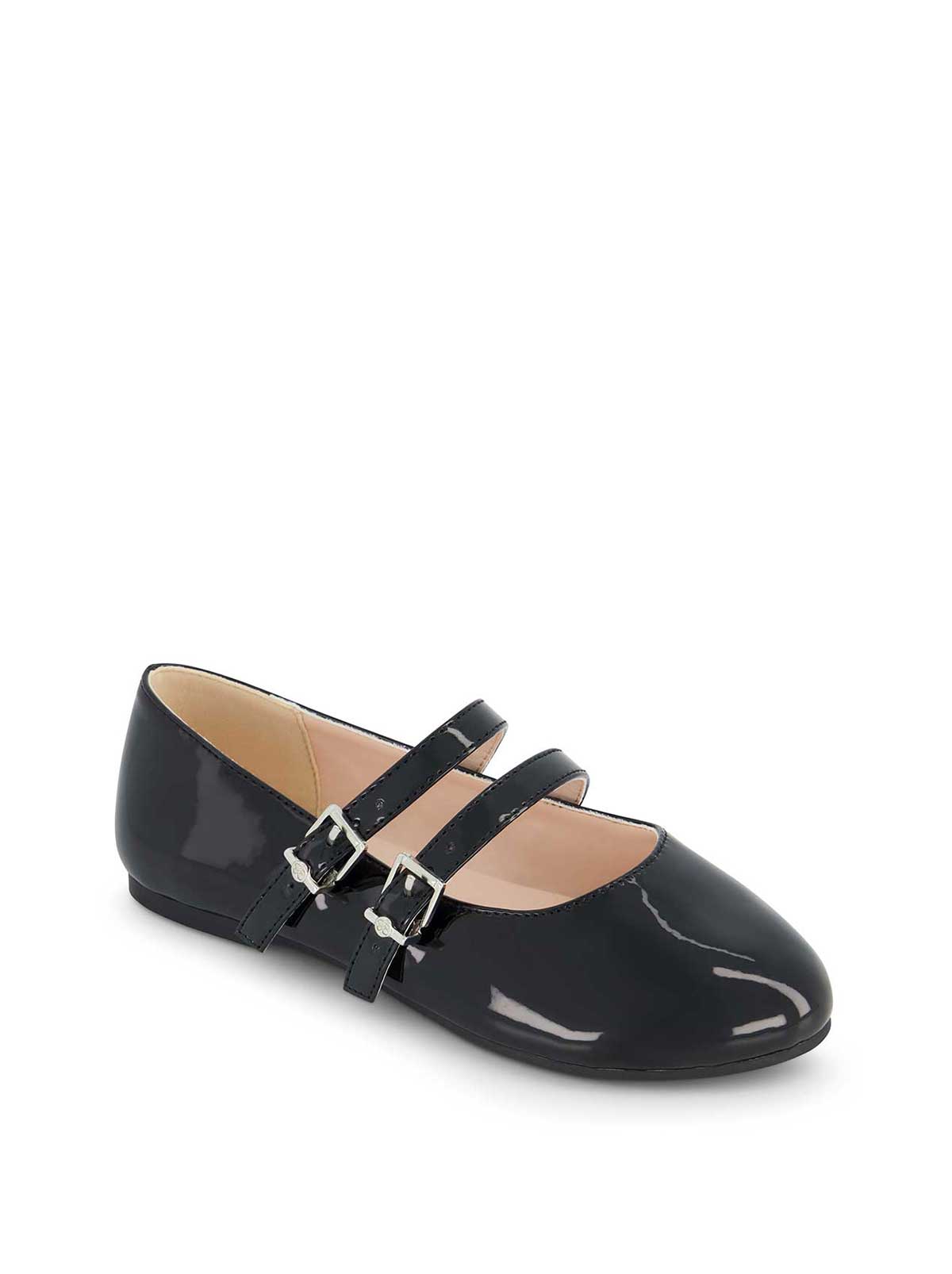 Little Girls' Amy Double Strap Ballet Flat in Black - Jessica Simpson Women