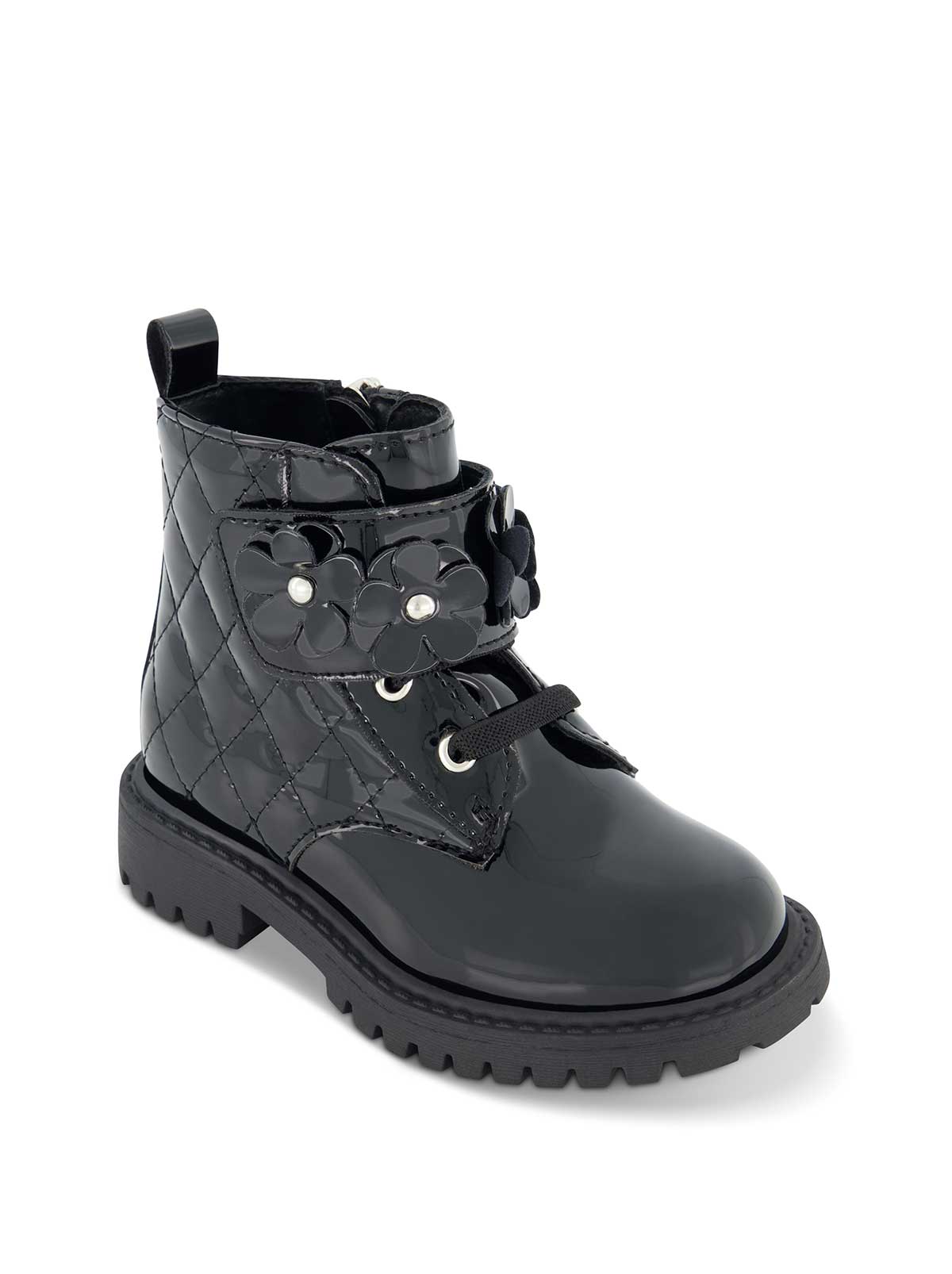 Toddler Daria Flower Moto Boot in Black - Jessica Simpson Women