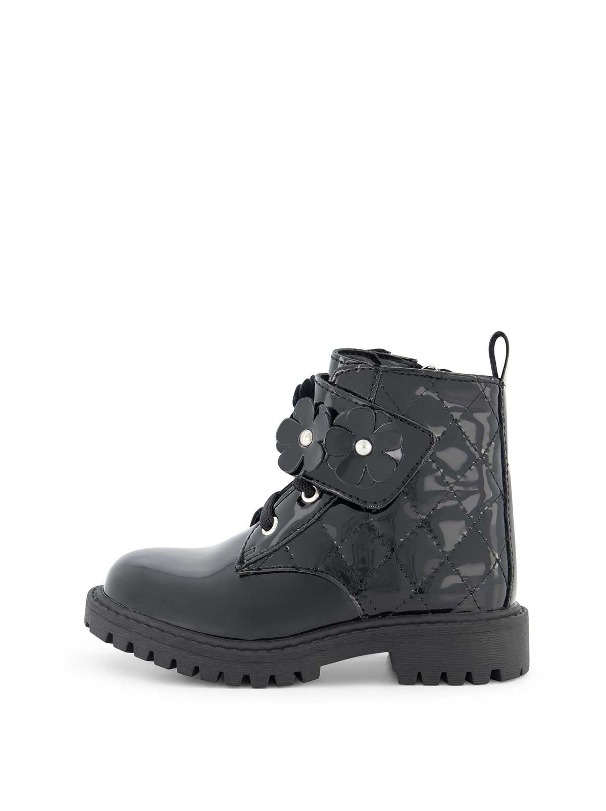 Toddler Daria Flower Moto Boot in Black - Jessica Simpson Women