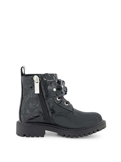 Toddler Daria Flower Moto Boot in Black - Jessica Simpson Women