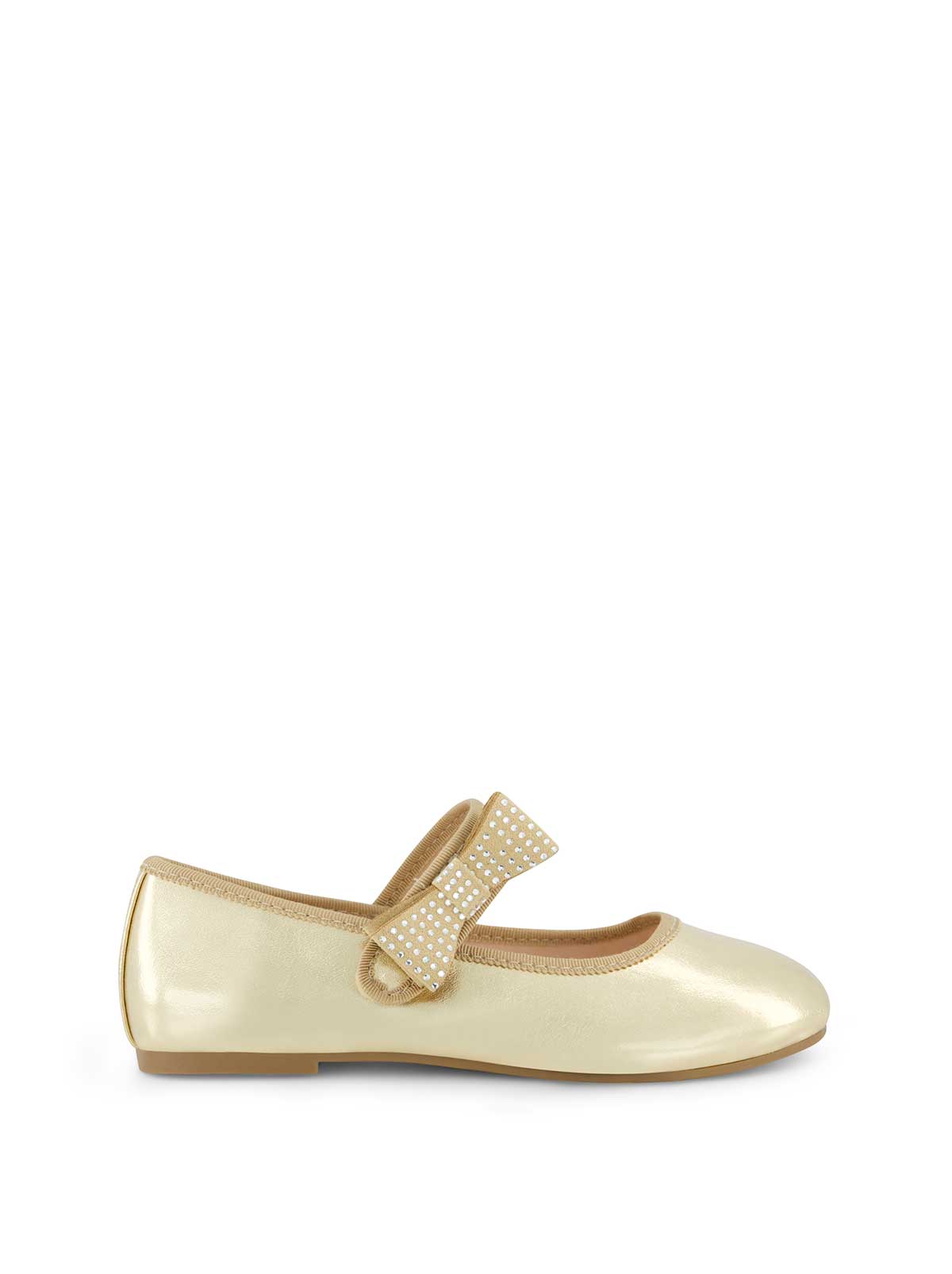 Little Girls' Amy Crystal Bow Ballet Flat in Gold - Jessica Simpson Women