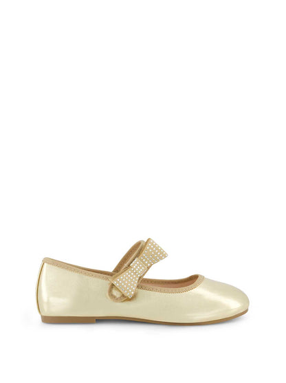Little Girls' Amy Crystal Bow Ballet Flat in Gold - Jessica Simpson Women