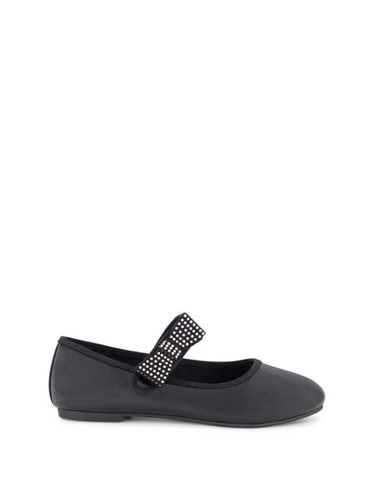 Little Girls' Amy Crystal Bow Ballet Flat in Black - Jessica Simpson Women