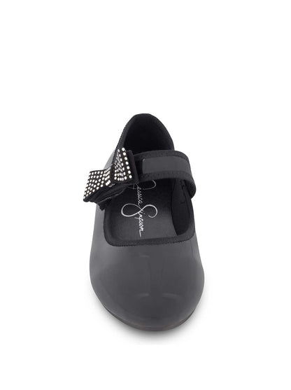 Little Girls' Amy Crystal Bow Ballet Flat in Black - Jessica Simpson Women