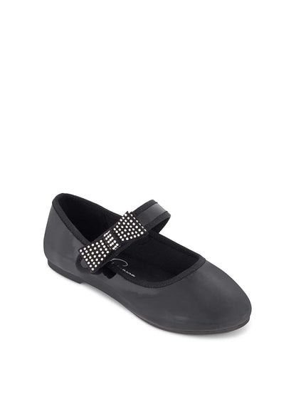 Little Girls' Amy Crystal Bow Ballet Flat in Black - Jessica Simpson Women