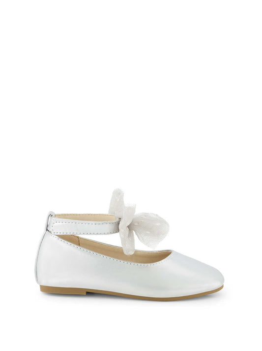 Toddler Amy Tulle Bow Ballet Flat in Silver - Jessica Simpson Women