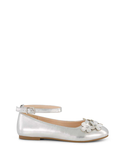 Little Girls' Amy Petal Ballet Flat in Silver - Jessica Simpson Women