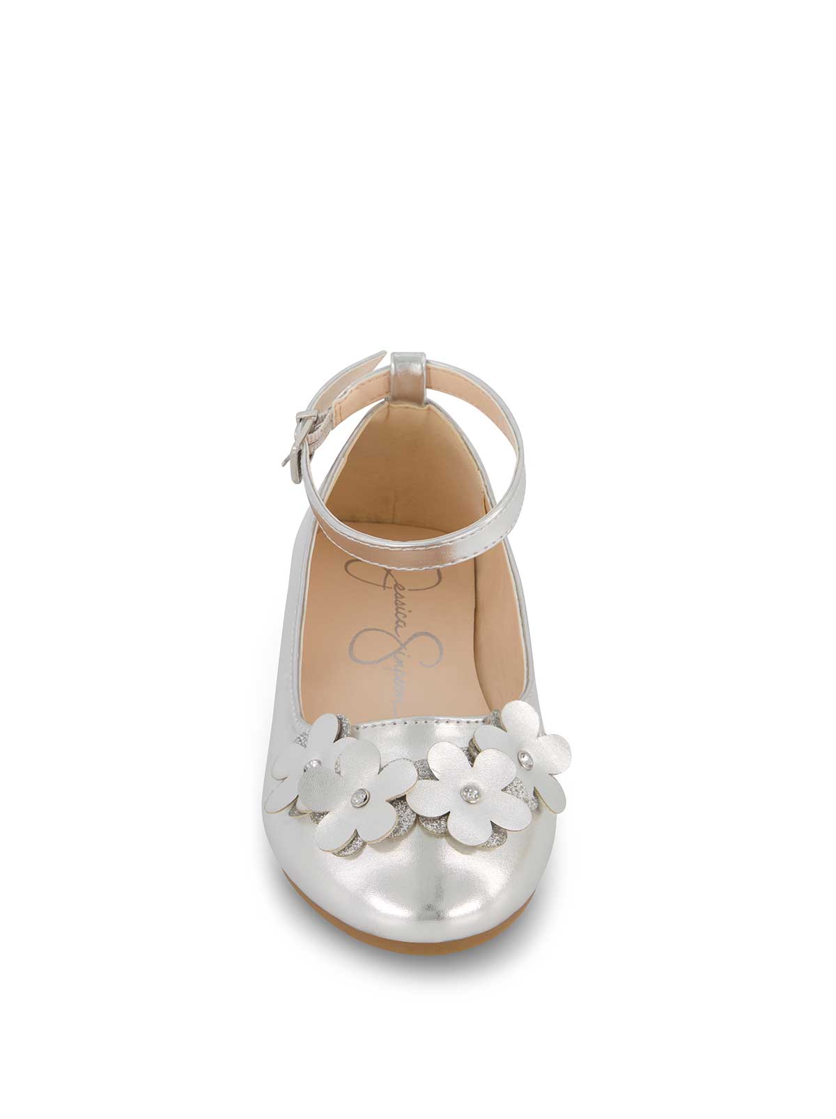 Little Girls' Amy Petal Ballet Flat in Silver - Jessica Simpson Women