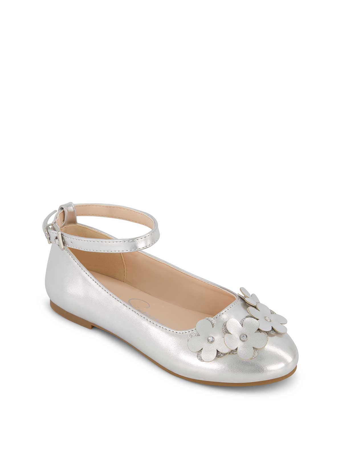 Little Girls' Amy Petal Ballet Flat in Silver - Jessica Simpson Women