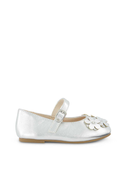 Toddler Amy Petal Ballet Flat in Silver - Jessica Simpson Women