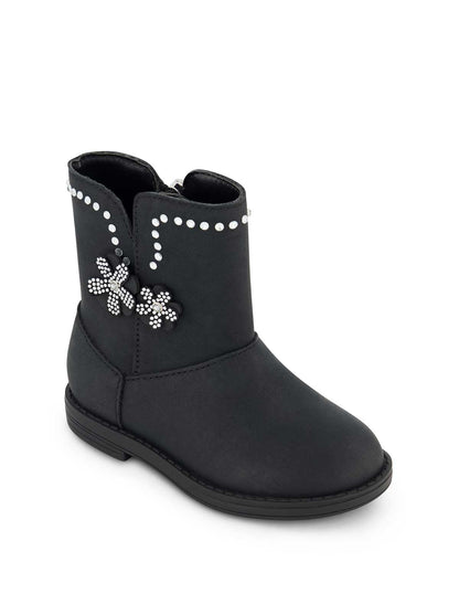 Toddler Evie Flower Boot in Black - Jessica Simpson Women