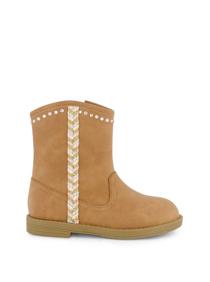 Toddler Layla Stripe Western Bootie in Cognac - Jessica Simpson Women