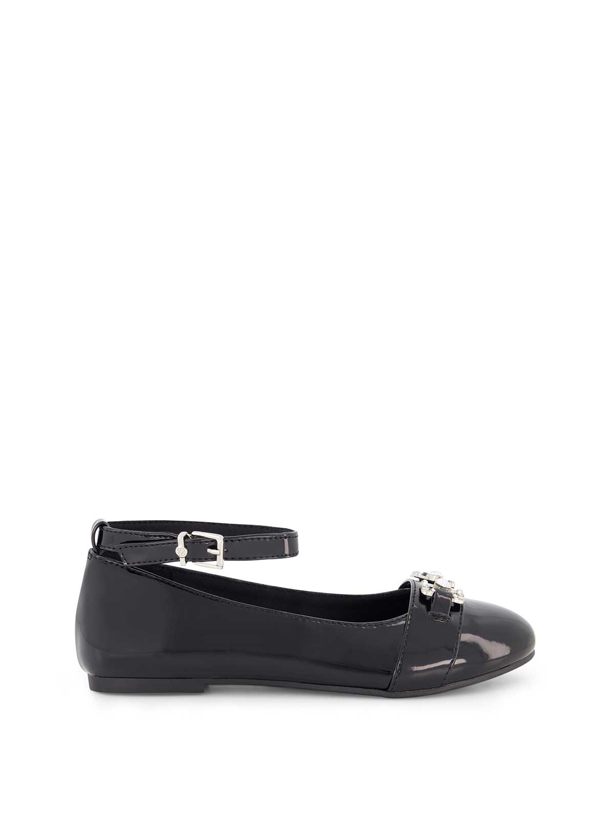 Little Girls' Amy Double Buckle Ballet Shoe in Black - Jessica Simpson Women