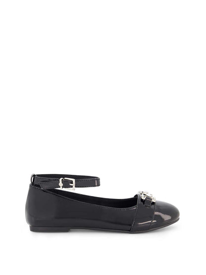 Little Girls' Amy Double Buckle Ballet Shoe in Black - Jessica Simpson Women