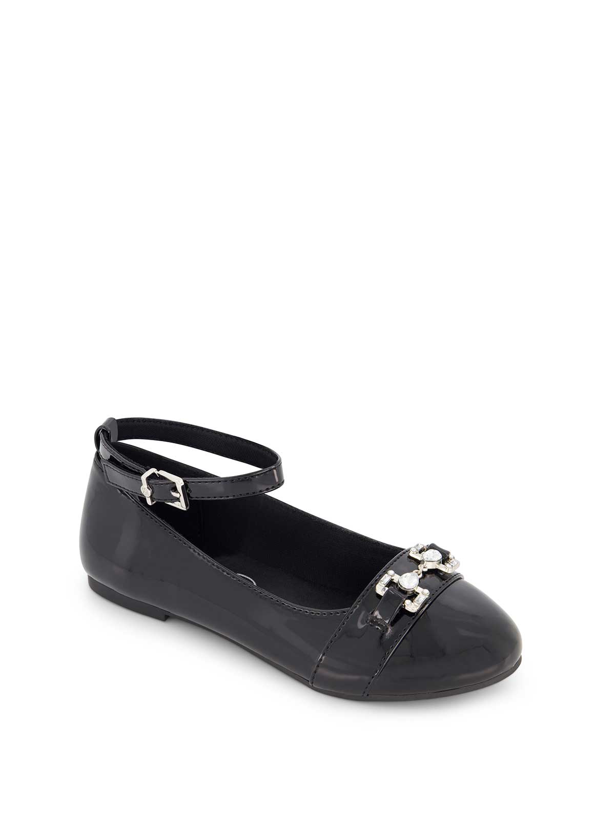 Little Girls' Amy Double Buckle Ballet Shoe in Black - Jessica Simpson Women