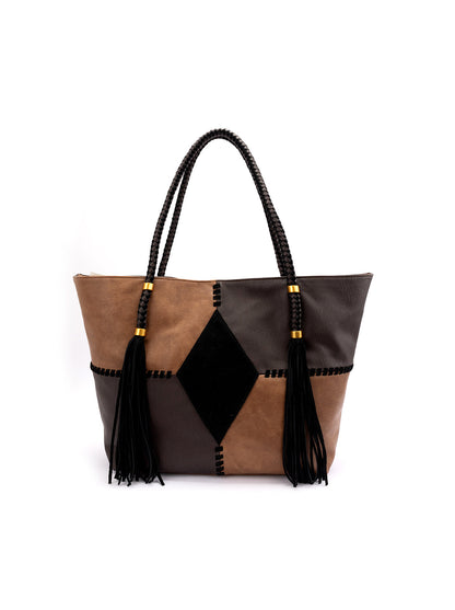 Darlene Tote in Almond Brown Multi - Jessica Simpson Accessories