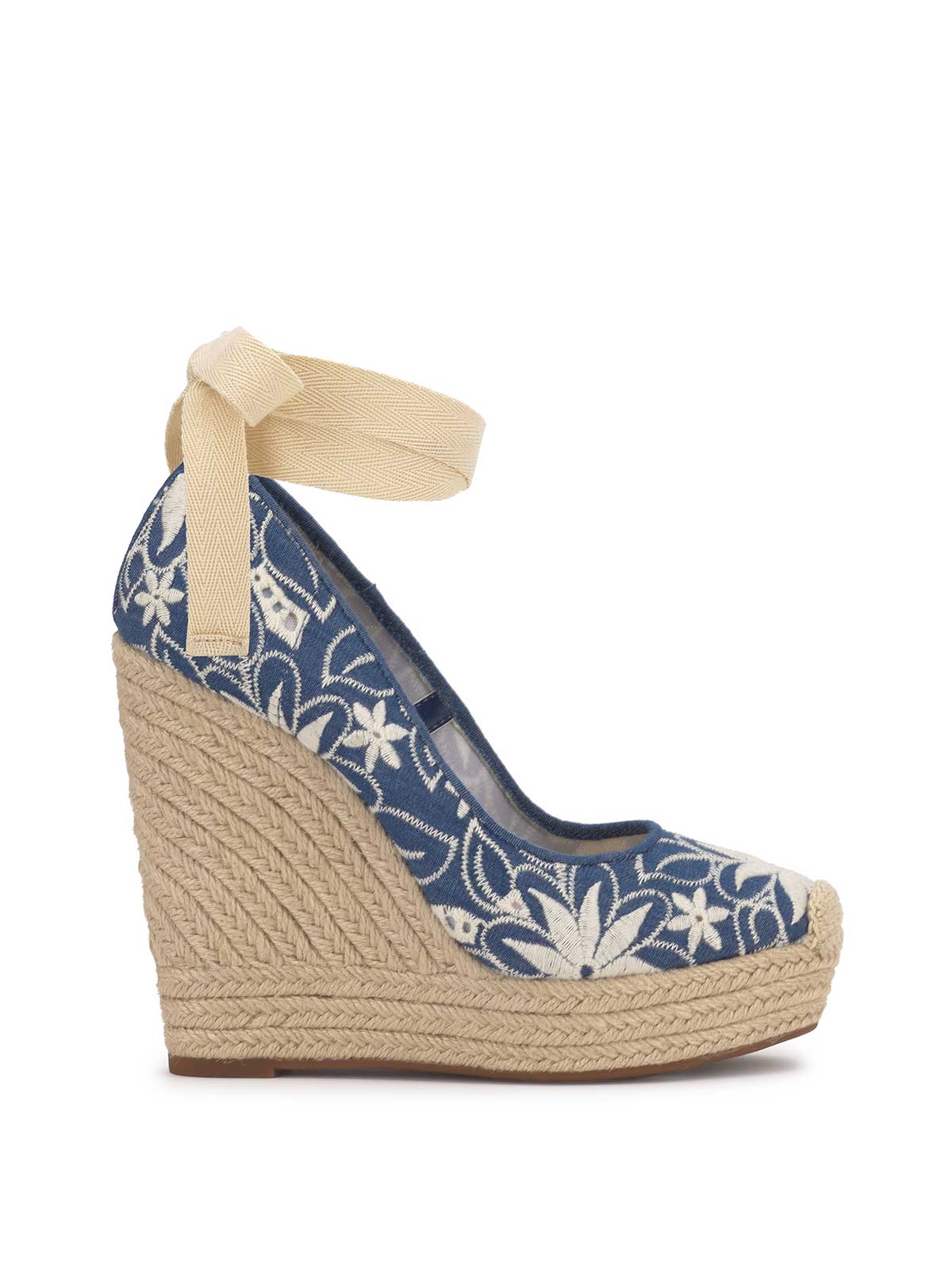 Zexie Platform Wedge in Floral Denim - Jessica Simpson Women