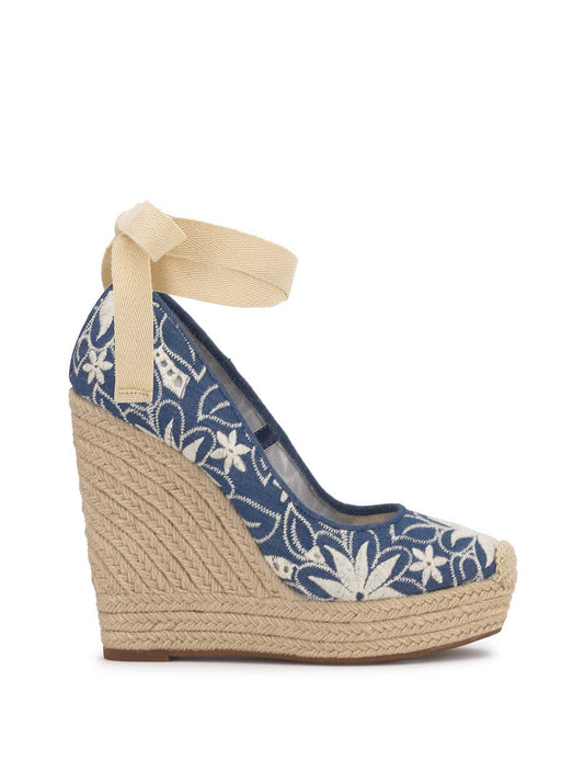 Zexie Platform Wedge in Floral Denim - Jessica Simpson Women