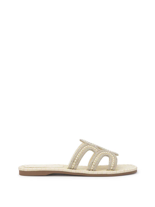 Bria Flat Sandal in Ivory - Jessica Simpson Women