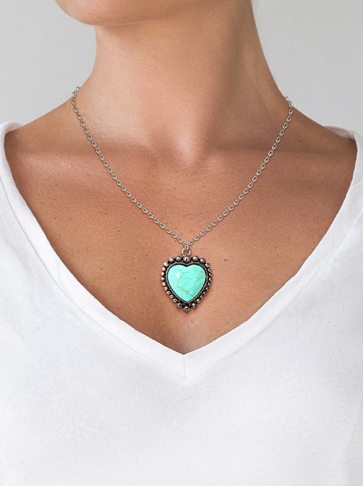 Turquoise Heart Necklace - Jessica Simpson Accessories