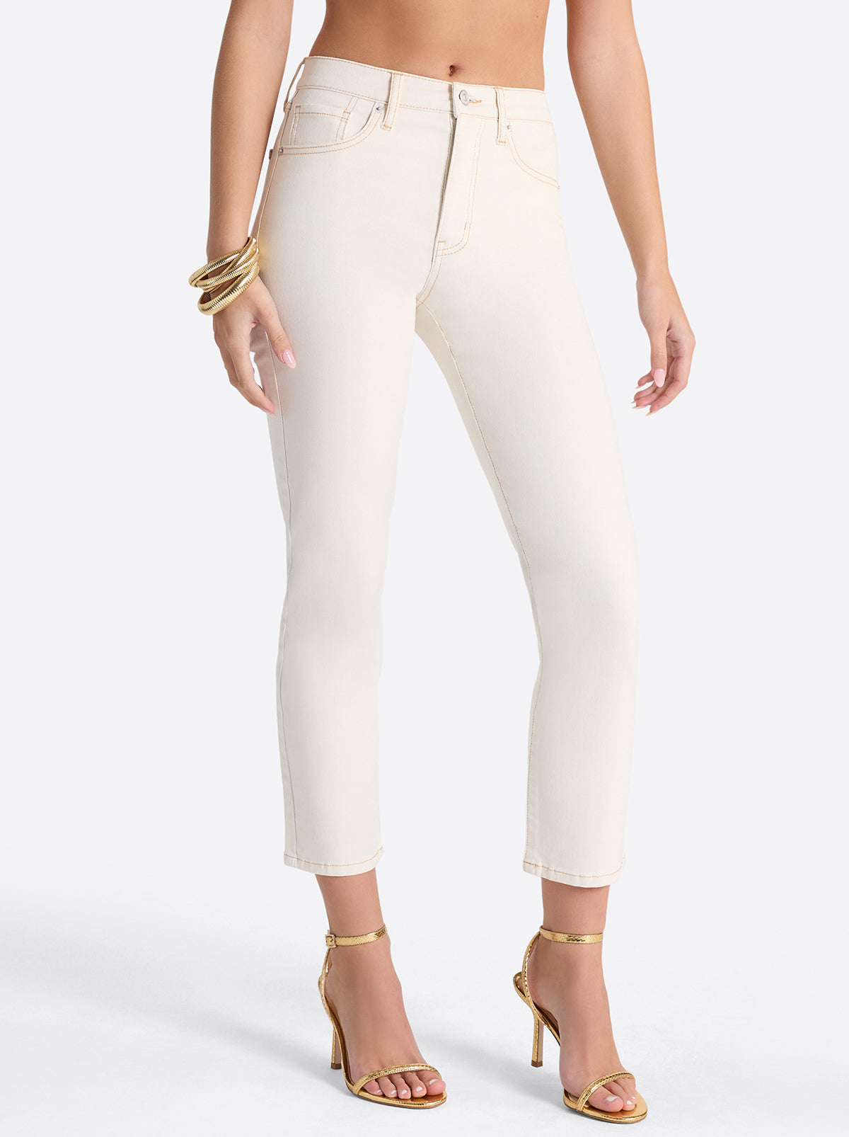 Harmony Straight High Rise Jeans in Ecru - Jessica Simpson Women