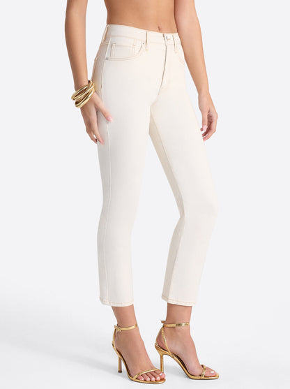 Harmony Straight High Rise Jeans in Ecru - Jessica Simpson Women