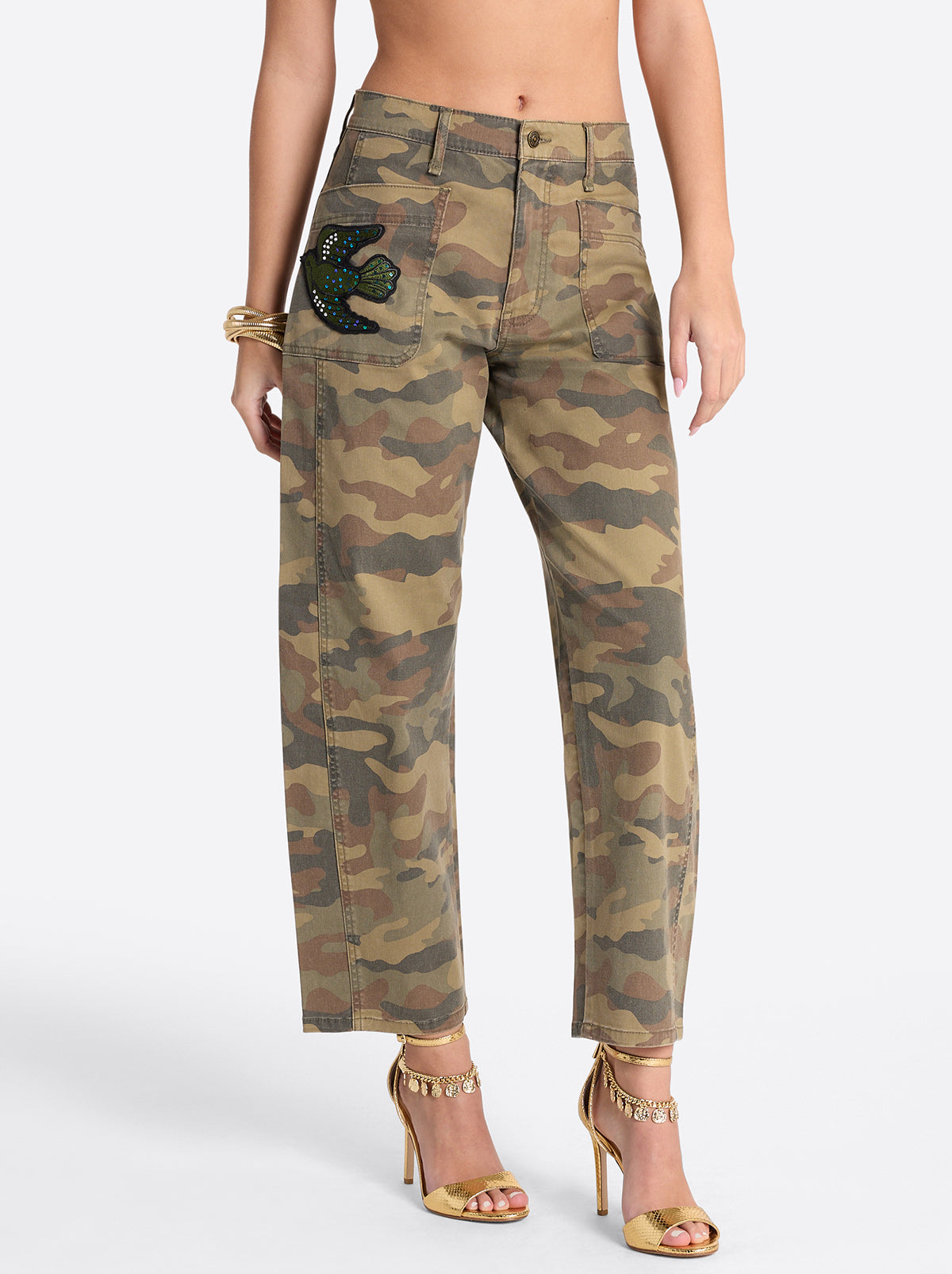 Relaxed Barrel Jeans in Camo - Jessica Simpson Women