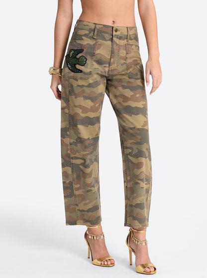 Relaxed Barrel Jeans in Camo - Jessica Simpson Women