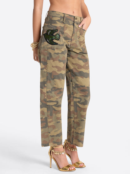 Relaxed Barrel Jeans in Camo - Jessica Simpson Women