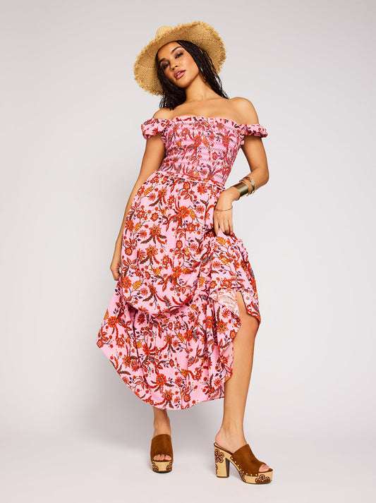 Clarice Maxi Dress in Rosebloom Wild Jacobeans - Jessica Simpson Women