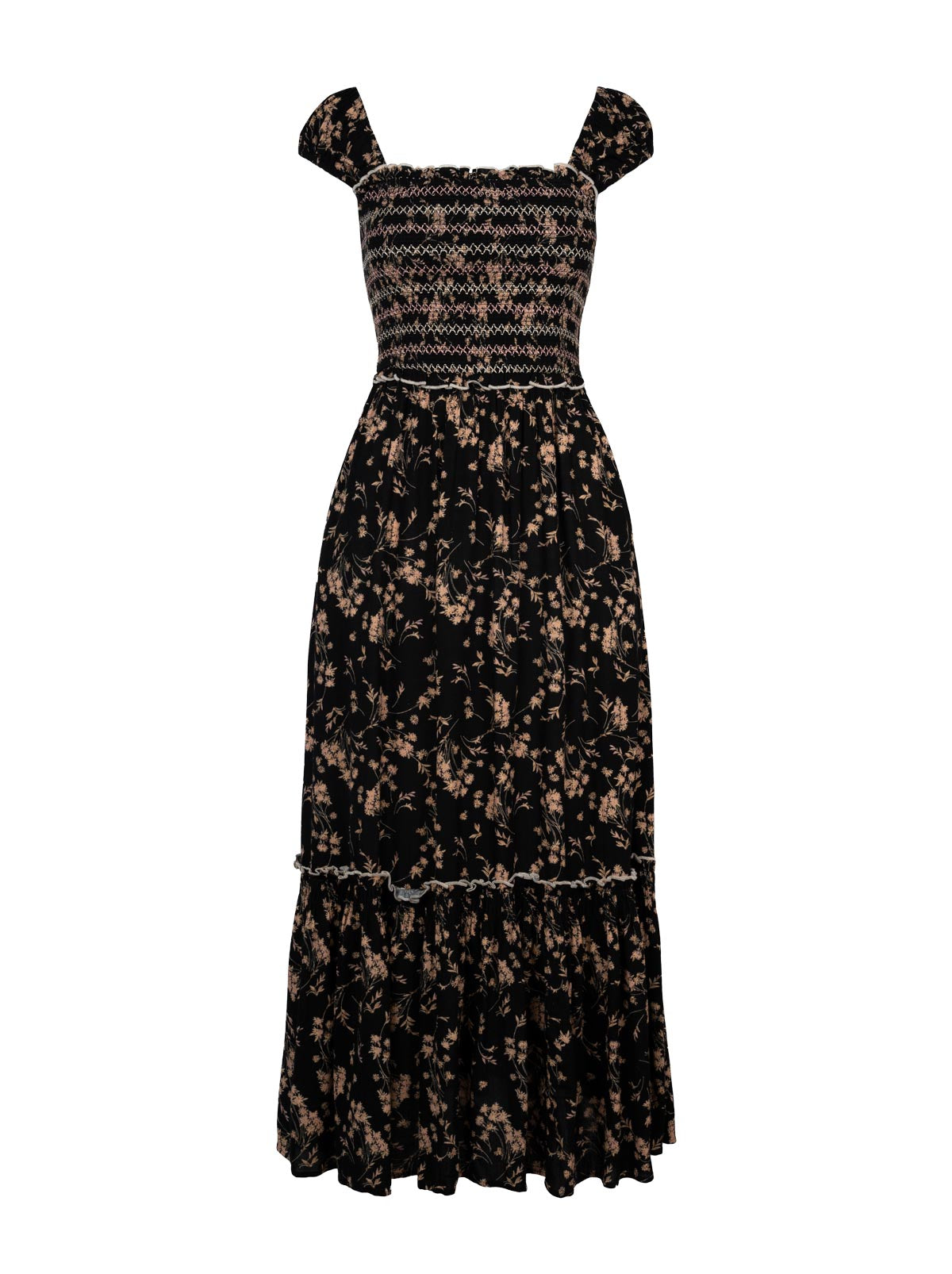 Clarice Maxi Dress in Obsidian Wispy Ditsies - Jessica Simpson Women