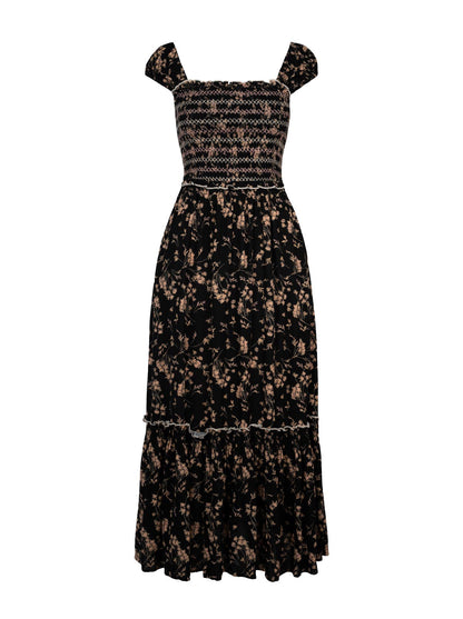 Clarice Maxi Dress in Obsidian Wispy Ditsies - Jessica Simpson Women