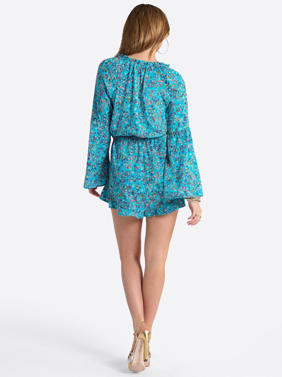 Aurelia Romper in Tile Blue Acrylic Ditsy - Jessica Simpson Women